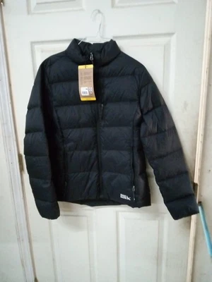 Eddie Bauer Down Puffer Jacket Coat Women Medium Black Full Zip Packable NWT - Image 1 of 2