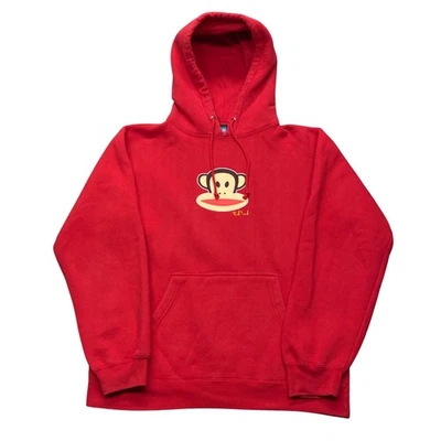 Sudadera con Capucha Paul Frank Pullover Rojo Y2K Vintage Mono Estampado Gráfico Foto 1 de 4