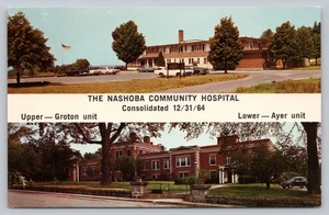 Groton Ayer MA Dual View Nashoba Community Hospital Consolidated 1964 Postcard M - Picture 1 of 2