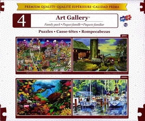 Art Gallery 4 Pack  500 Piece: Harvest, Las Vegas, Ocean and Morning  Box Damage - Picture 1 of 9