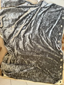 Silver Crushed Velvet Effect Curtains 90in X 90in Lined - Picture 1 of 3