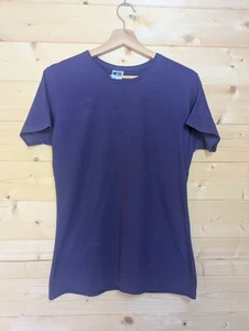 Ladies Russell Athletic Plain Purple T-Shirt Size L Crew Neck Short Sleeve - Picture 1 of 6