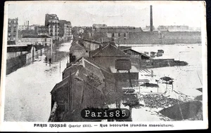 N° 85 PARIS INONDATIONS DE 1910 RUE LECOURBE LES JARDINS MARAICHERS Ecrite - Imagen 1 de 2