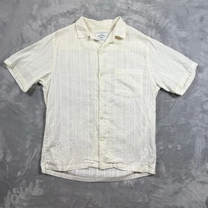 Portugiesisches Flanell Herren Hemd mit Knöpfen Gr. M elfenbein/beige Strick - Bild 1 von 9