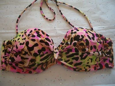 VICTORIA'S SECRET LEOPARD RIO PUSH UP TWIST BANDEAU BIKINI TOP NWT CUTE!!  - Image 1 of 4