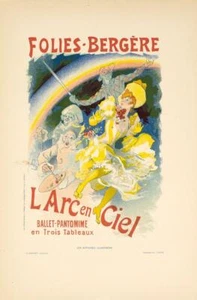 ORIGINAL VINTAGE POSTER FOLIE BERGER ARC EN CIEL CHERET AFFICHES ILLUSTREES 1896 - Picture 1 of 1
