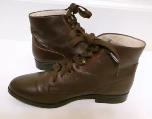 ROCKPORT Botas de Cuero con Cordones al Tobillo Marrón Planas para Mujer 6 M - Imagen 1 de 6