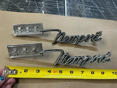 1967 67 CHRYSLER NEWPORT 4 DOOR QUARTER EMBLEMS PAIR OEM Mopar - Image 1 of 4