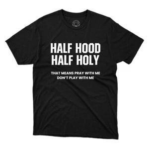 Camisa religiosa cristiana de día santo de media capucha estampada unisex - Imagen 1 de 8