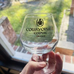 Courvoisier Cognac Stemmed Snifter Glass 25cl with Optic Panel Design Pair - Picture 1 of 7