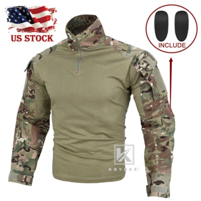 KRYDEX Gen3 Combat Shirt Army Uniform with Elbow Pads Tops Camo MC CamoAirsoft - Image 1 of 4