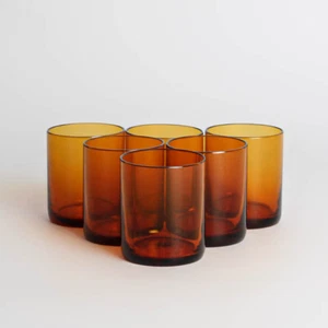 Murano Glas Windlichter Set von 6 Stück Cenedese Honey Becher Vintage Italien - Picture 1 of 5