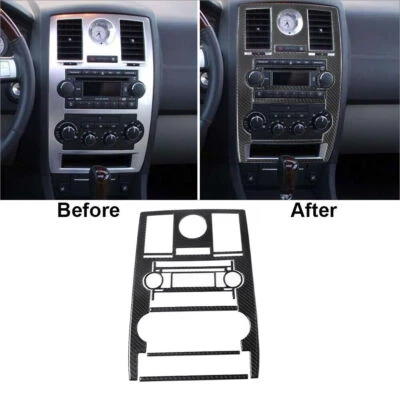 For Chrysler 300 2005-2007 Carbon Fiber Interior Central Console Cover Trim 5Pcs - Imagem 1 de 4