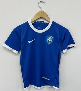 Brazil 2006 Away Blue Football Shirt Soccer Jersey Size Boys 8/10 Years - Picture 1 of 9