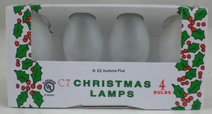 (4 Pack) of FROSTED CLEAR C-7 Light Bulbs 5 Watt Holiday Christmas Night NEW - Picture 1 of 7