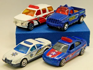Matchbox - Lot of 4 POLICE VEHICLES - Near MINT Loose - See ALL Pics - 1/64 - - Picture 1 of 19