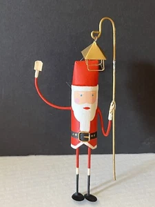 Handbemalter Weihnachtsmann aus Metall 6 Zoll 1980er Vintage - Bild 1 von 4