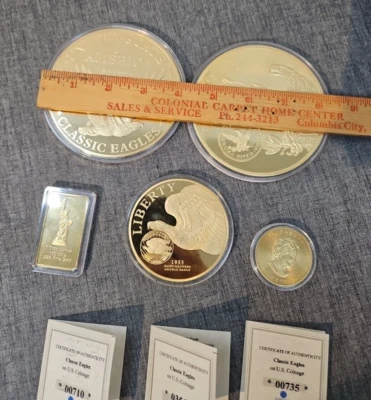 5-24K镀金纪念币“非真实” — 第 1/4 张图片