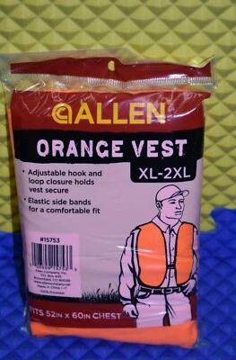 Allen Big Man Blaze Orange Safety Vest Fits 52" x 60" Chest XL-2XL 15753 - Image 1 of 2