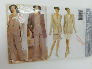 1990s Jacket Top Skirt Pants Size 12 14 16 Butterick 4154 Vintage Sewing Pattern