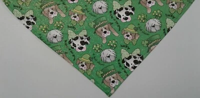 Dog Bandana, St. Patrick's Day, Shamrocks, Custom Made by Linda, XS,S, M, L,XL - Image 1 of 4