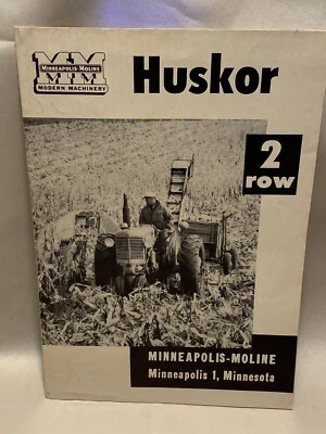RARE MINNEAPOLIS MOLINE FARM MACHINERY SALES BROCHURE HUSKOR 2 ROW - Image 1 of 3