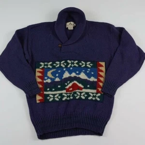 Vintage 90s EMS Eastern Mountain Sports Sweater Winter Outdoors Scenic USA Sport - Picture 1 of 4
