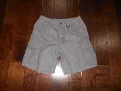 Shorts cargo H&M ajuste relaxado comprimento do joelho ripstop elástico cintura cordão tamanho M - Imagem 1 de 4