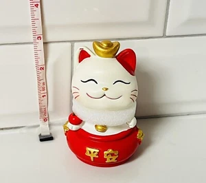 NEW Maneki Neko Statue - Cute Shaking Head Money Lucky Cat, Wealth cat figurine - Picture 1 of 6