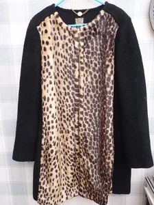 BIBA Ladies Coat, animal print front with black lining, sleeves and back. - Picture 1 of 5