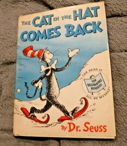 "THE CAT IN THE HAT COMES BACK" DR. SEUSS BOOK -1958 1st PRINTING W/ DUST JACKET - Picture 1 of 10