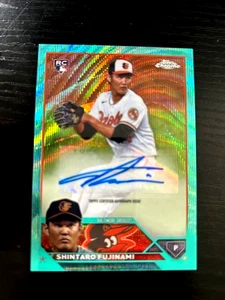 2023 TOPPS CROMO SHINTARO FUJINAMI RIFRATTORE VERDE #27/199 - Foto 1 di 2