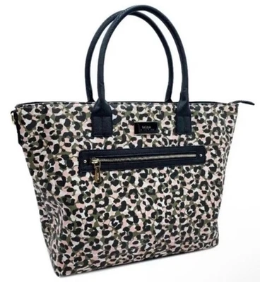 Trina Turk 托特包钱包豹纹可拆卸肩带素食皮革全新带标签  — 第 1/4 张图片