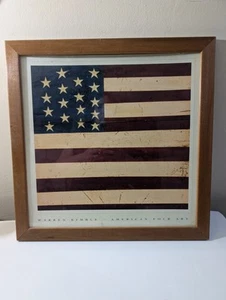 Warren Kimble print American Folk Art COLONIAL FLAG  Square Wood Frame 17 Stars - Bild 1 von 20