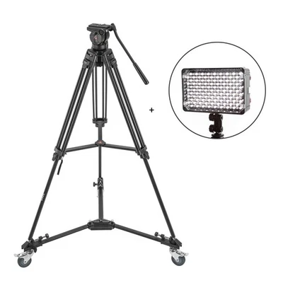 3Pod V3AH 3-Section Aluminum Tripod with QR 2-Way Pan Head, Black, Bundle with C - Image 1 of 4