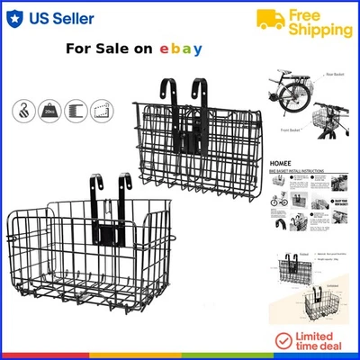 Bike Basket Stainless Steel Foldable Rear Front Cargo Rack for Mountain Bike - Image 1 of 4