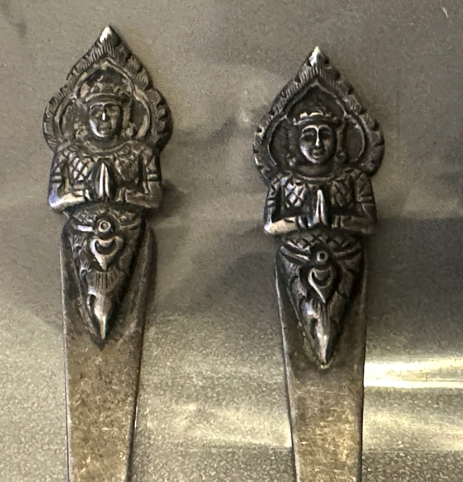 CUCHARAS DE RECUERDO ANTIGUAS DE PLATA DE LEY CON TEMA EGIPCIO O ASIÁTICO (2) Foto 1 de 3