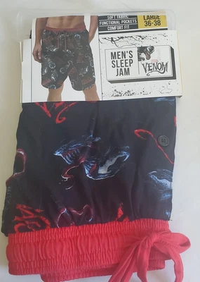 Marvel Venom Hombre Sleep Jam Corto Talla Grande 36-38 Bolsillos Suave Nuevo Foto 1 de 4