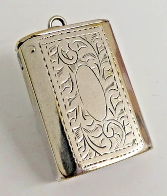 Antique Silver Plated Flip Top Vesta Case - Image 1 of 4