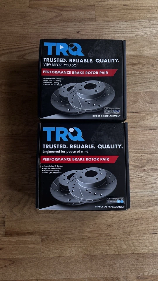 Rotores de freno de rendimiento perforados y ranurados BMW E46 325xi/325i/328i delanteros/traseros Foto 1 de 4