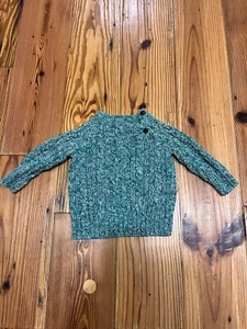 Maglione Janie & Jack Cable Green Kint Autunno/Inverno/Natale 3-6 mesi - Foto 1 di 4