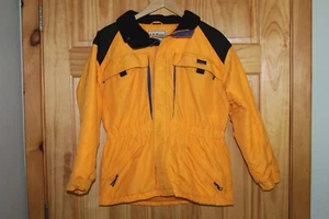 LL Bean Youth Ski Jacket Yellow/Black Thinsulate Nylon Hooded Full Zip - L 14/16 - Picture 1 of 9