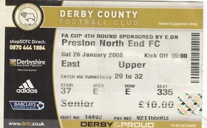 Ticket - Derby County v Preston North End 26.01.08 FA Cup - Picture 1 of 1