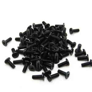 50pcs M2.5 x 3mm Black Phillip Wafer Flat Head Machine Screw Bolt Laptop Bolt - Picture 1 of 4