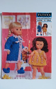 PATONS 6370 DOLLS CLOTHES KNITTING PATTERN ♡ - Picture 1 of 2