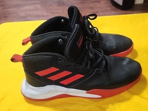 Adidas Black & Red High Top Youth Basketball Shoes Size 6 Preowned - Picture 1 of 13