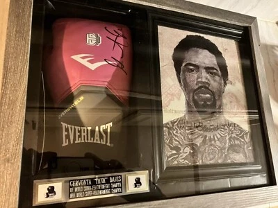 Gervonta “Tank” Davis, 1/1 Original Pen Drawing & Autographed Glove Display - Image 1 of 4