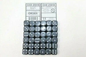 Chessex Dice 12mm D6 (36 Dice) Speckled Ninja CHX25918 - Picture 1 of 1