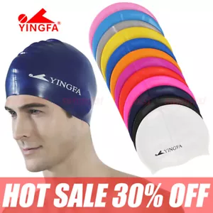 NUEVO CON ETIQUETAS GORRA DE NATACIÓN YINGFA SILICONA COLOR PURO ALTA CALIDAD ADULTOS Y NIÑOS - Imagen 1 de 3