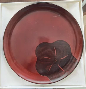 Japanese lacquer wood plate 10" never used in original box - Picture 1 of 5